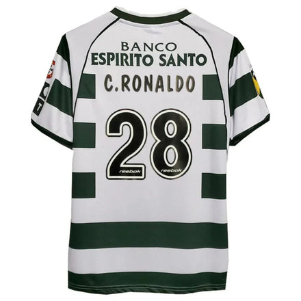 Cristiano Ronaldo #28 Sporting Home Retro Jersey 2002/03